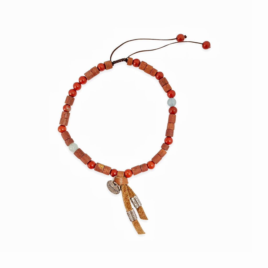 Heishi Pull Tie Men Bracelet