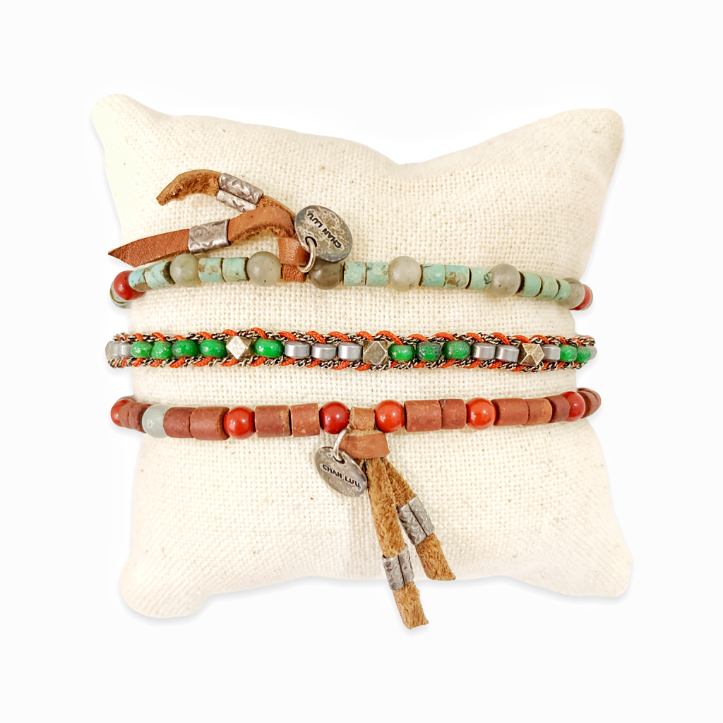 Heishi Pull Tie Men Bracelet